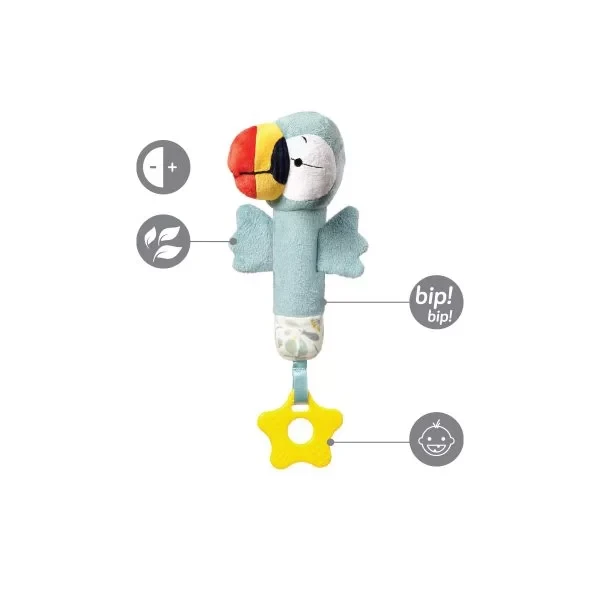 Пищалка с силиконовым прорезываем BABYONO, 3+, BPA-free