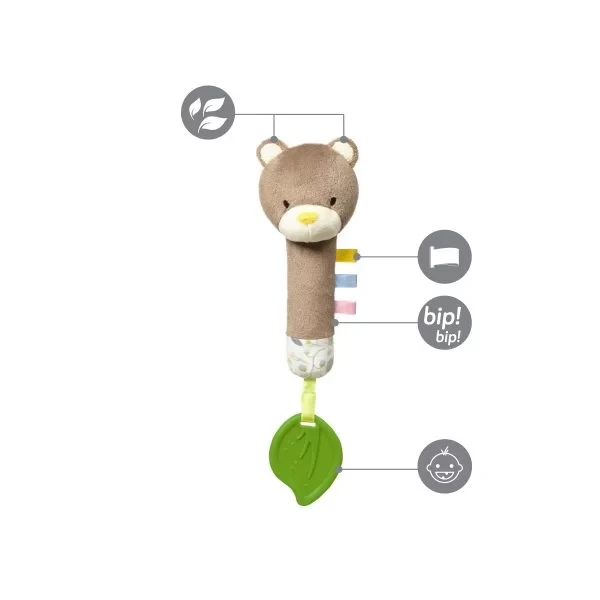 Пищалка с силиконовым прорезываем BABYONO, 3+, BPA-free