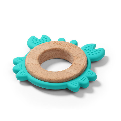 Силиконовый прорезыватель с деревянными вставками CRAB BabyOno, BPA-free