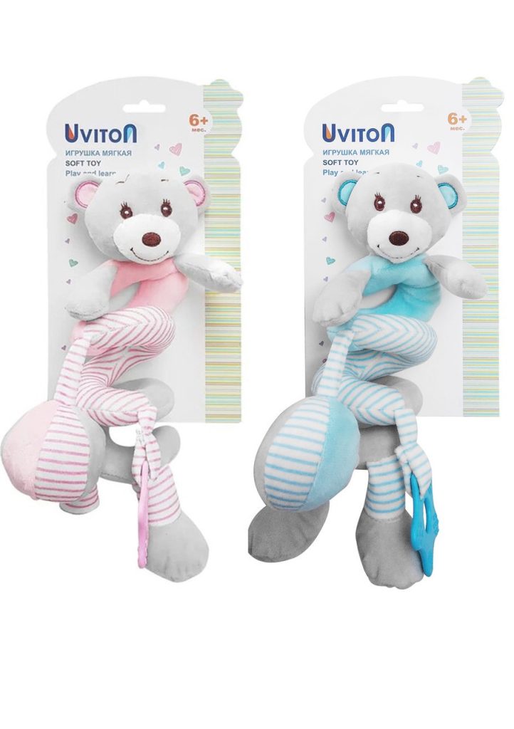 Игрушка-спиралька для кроватки и коляски Uviton, велюр