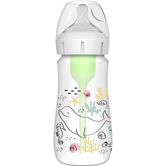 Антиколиковая бутылочка Dr. Brown's с широким горлышком Океан 0+, 270 мл, пластик BPA-free