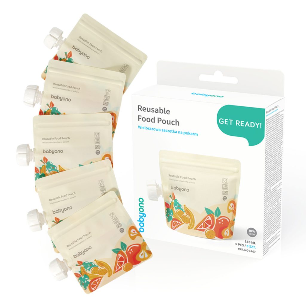 Пакеты для заморозки детского питания BabyОno, 150 мл, 5 шт, многоразовые, BPA-free