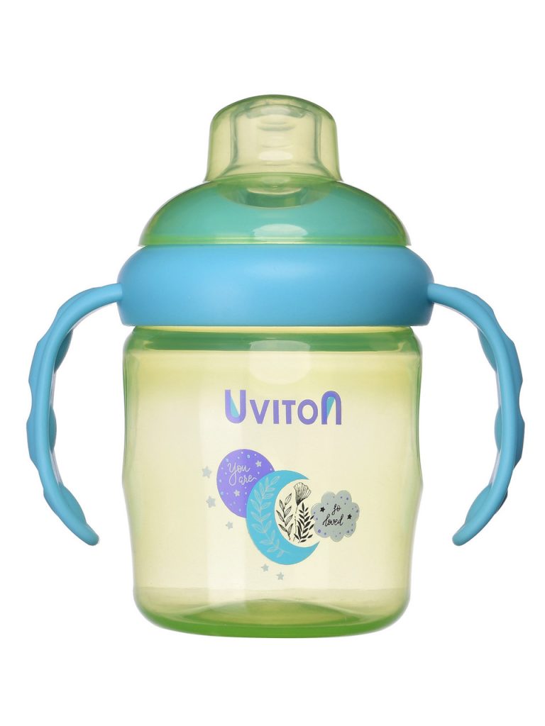 Поильник с мягким носиком, непроливайка Uviton, 230 мл, 1 шт, цвет в ассортимете, BPA-free
