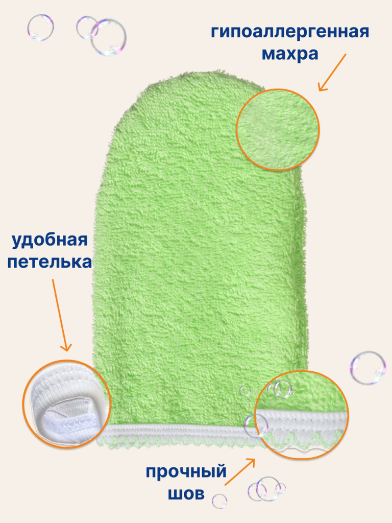 Мочалка-рукавичка для детей 0+, микрофибра Uviton