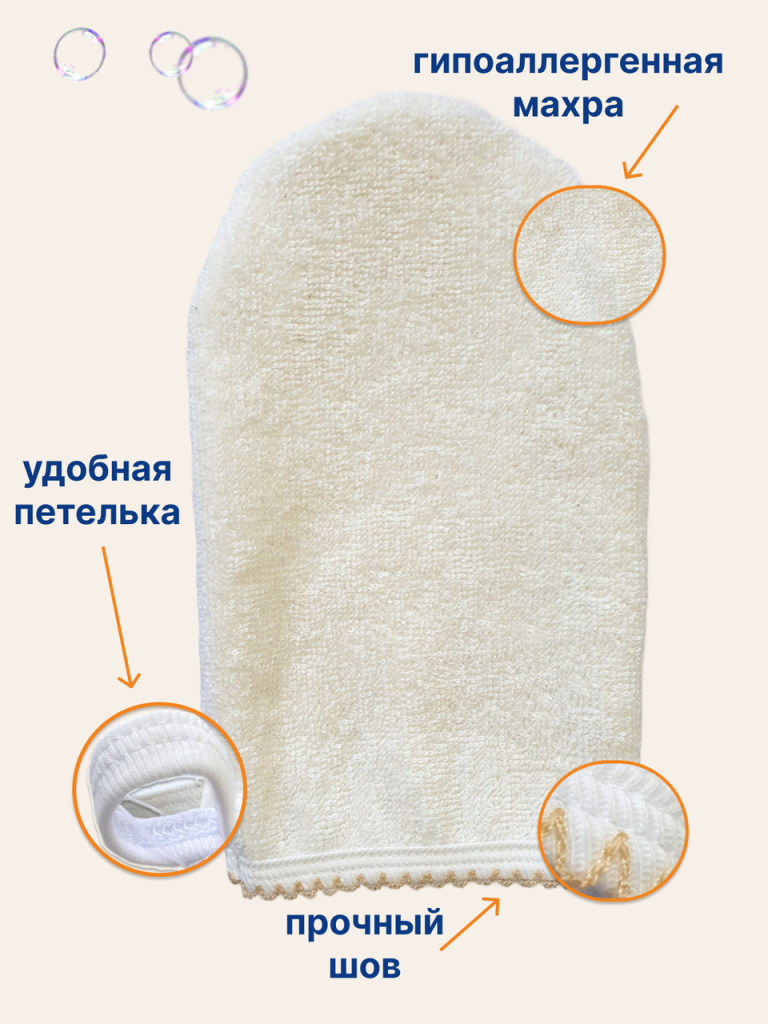 Мочалка-рукавичка для детей 0+, микрофибра Uviton