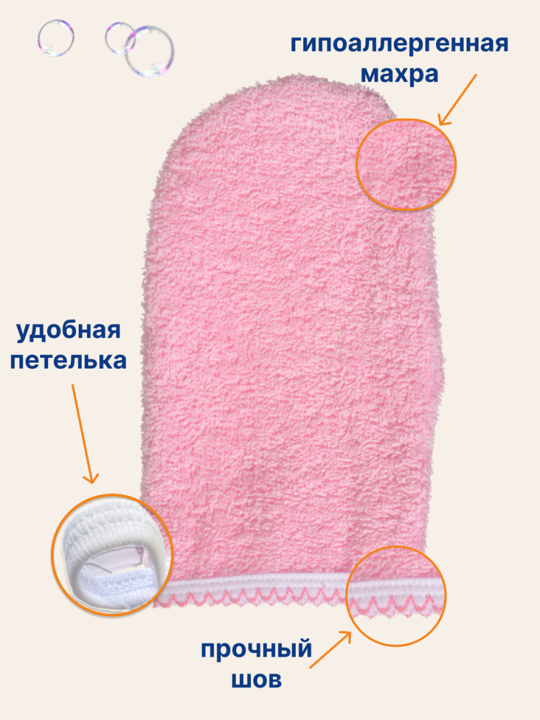 Мочалка-рукавичка для детей 0+, микрофибра Uviton