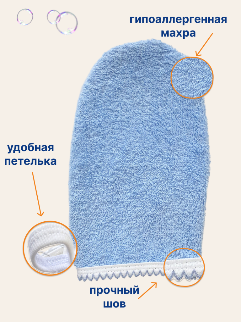 Мочалка-рукавичка для детей 0+, микрофибра Uviton