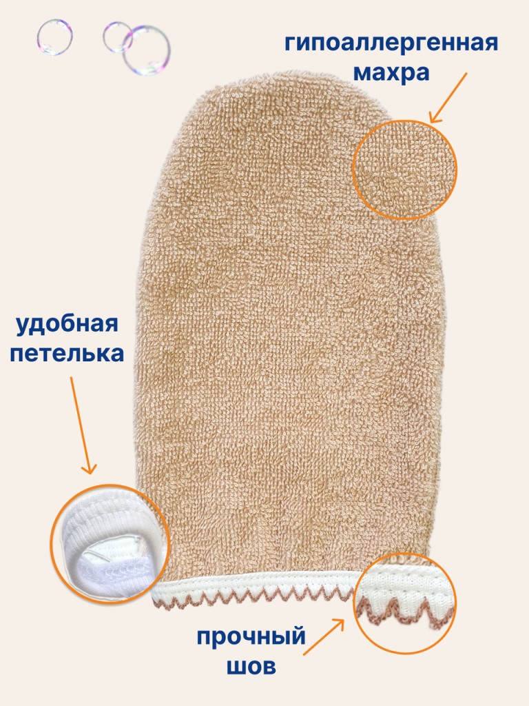 Мочалка-рукавичка для детей 0+, микрофибра Uviton