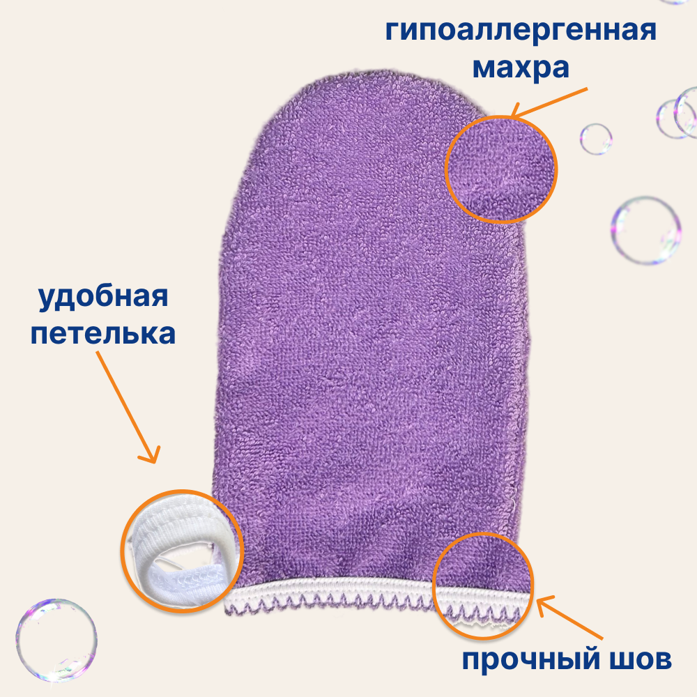 Мочалка-рукавичка для детей 0+, микрофибра Uviton