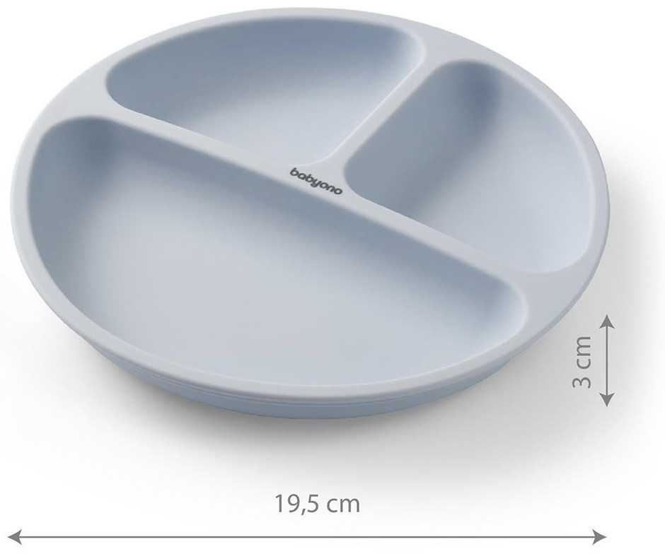 Тарелка с присоской 6+ BabyОno, пластик BPA-free
